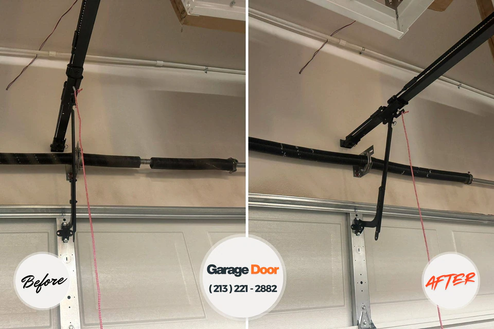 Before and after: garage door repair Cahokia Heights, IL
